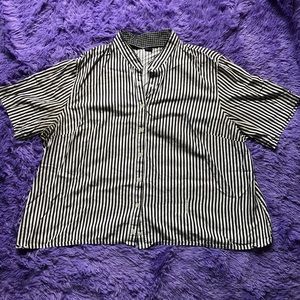 Striped button up crop top